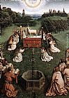 The Ghent Altarpiece Adoration of the Lamb [detail centre] by Jan van Eyck
